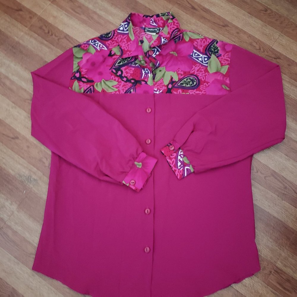 pink button down blouse